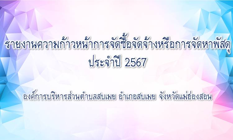 รายงานความก้าวหน้าการจัดซื้อจัดจ้างหรือการจัดหาพัสดุ ประจำปี 2567